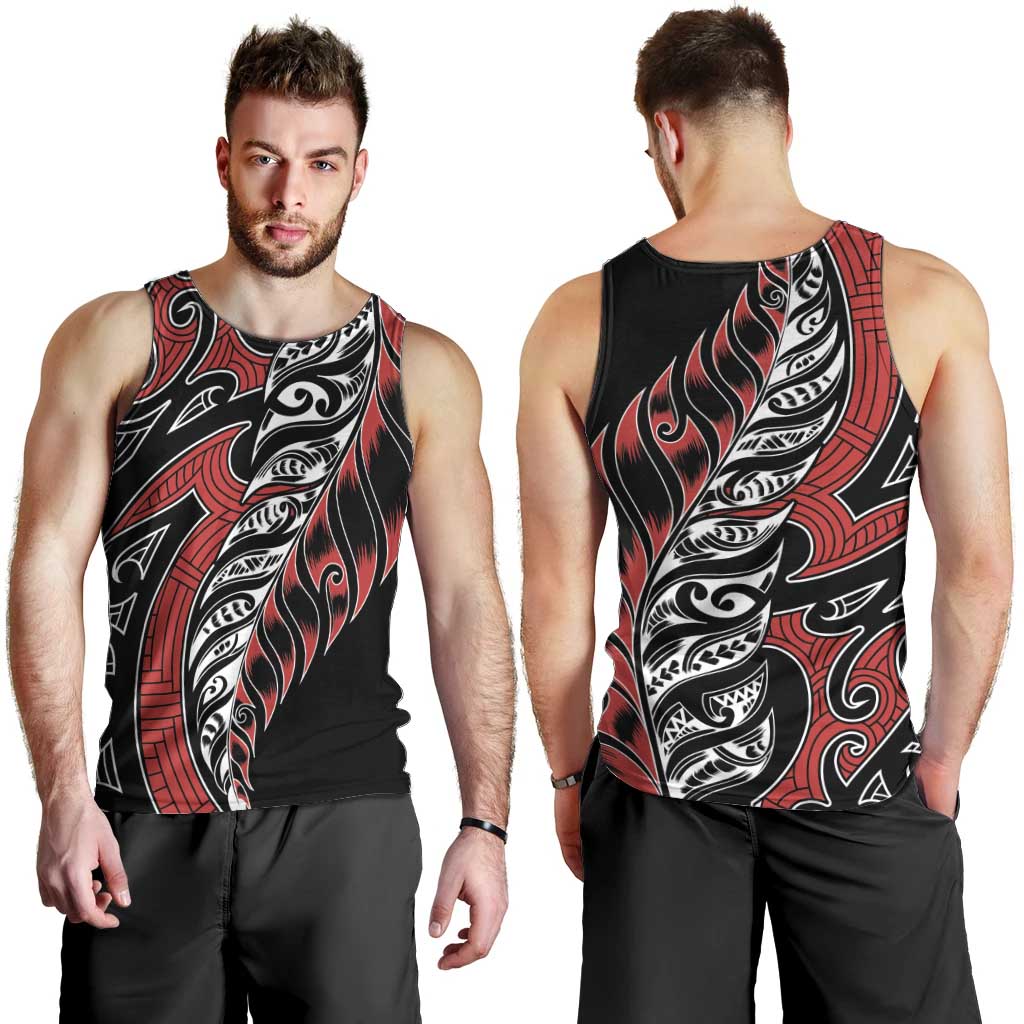 Koru Fern New Zealand Men Tank Top Maori Tribal Pattern - Vibe Hoodie Shop