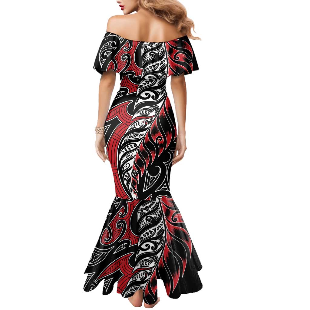 Koru Fern New Zealand Mermaid Dress Maori Tribal Pattern