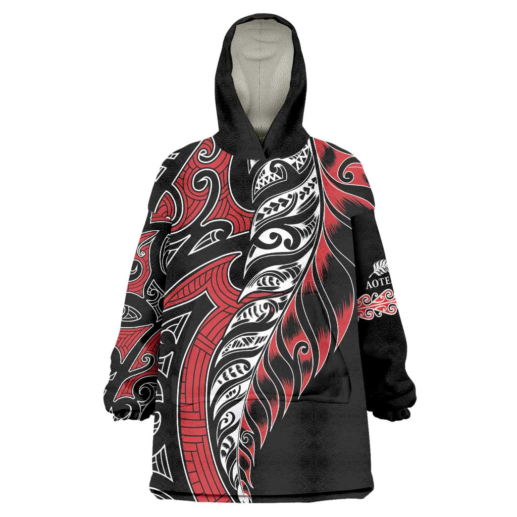 Koru Fern New Zealand Wearable Blanket Hoodie Maori Tribal Pattern - Vibe Hoodie Shop