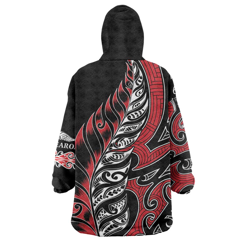 Koru Fern New Zealand Wearable Blanket Hoodie Maori Tribal Pattern - Vibe Hoodie Shop