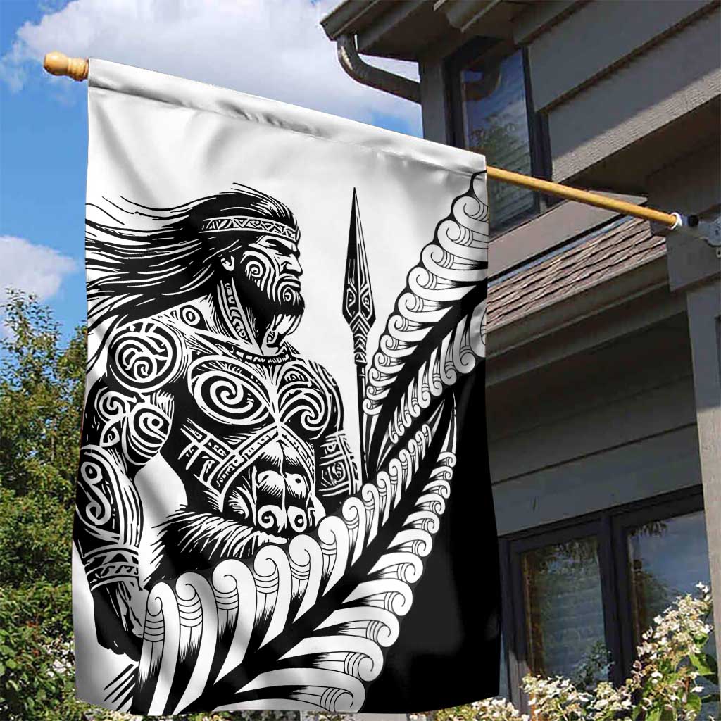 Koru Fern New Zealand Maori Tribal Warrior Garden Flag - Vibe Hoodie Shop