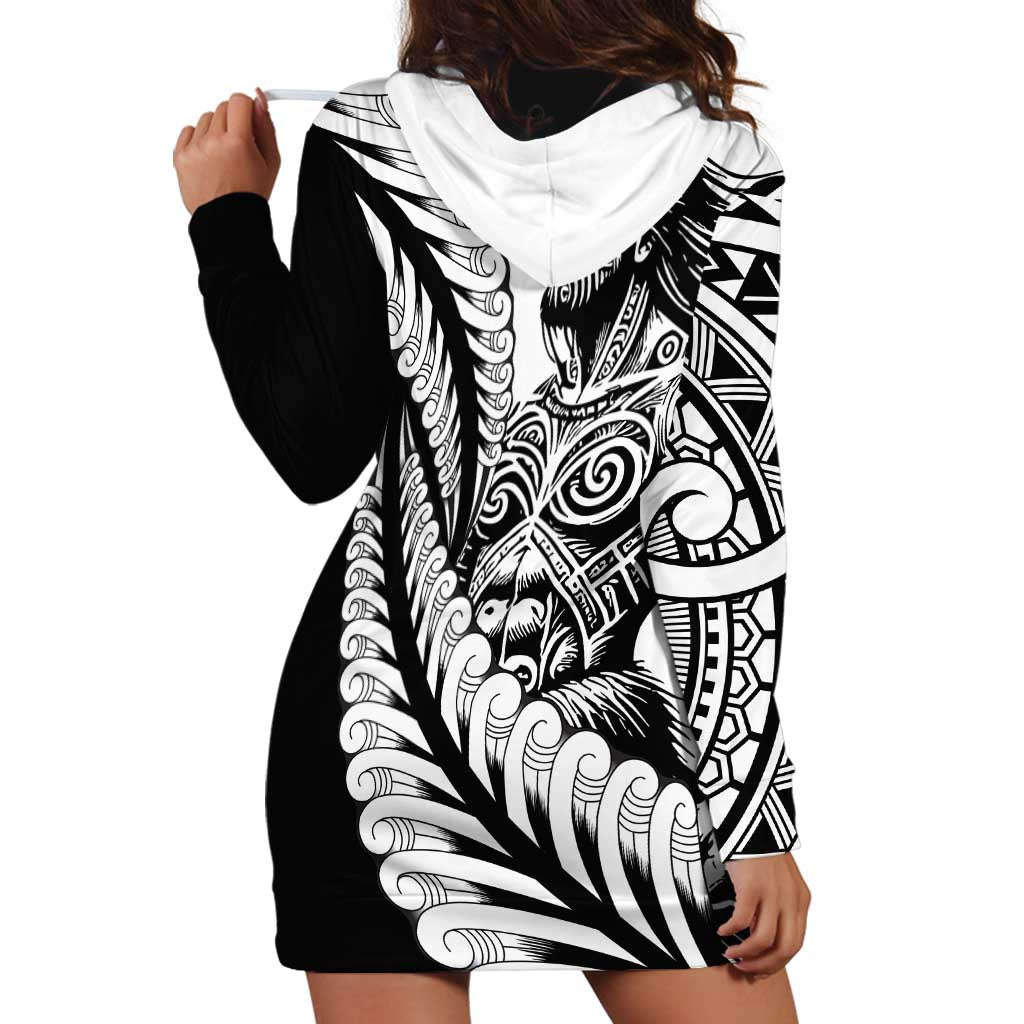 Koru Fern New Zealand Maori Tribal Warrior Hoodie Dress - Vibe Hoodie Shop