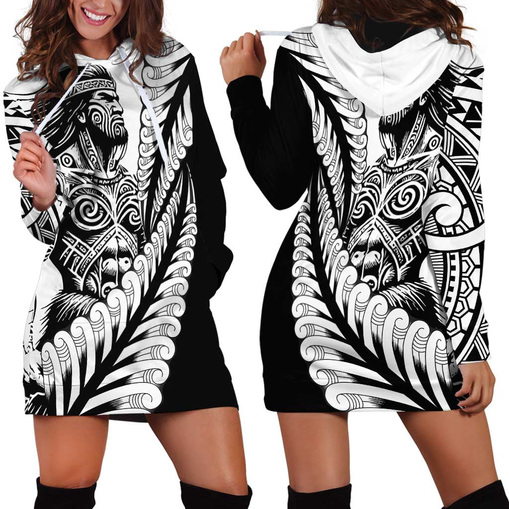 Koru Fern New Zealand Maori Tribal Warrior Hoodie Dress - Vibe Hoodie Shop