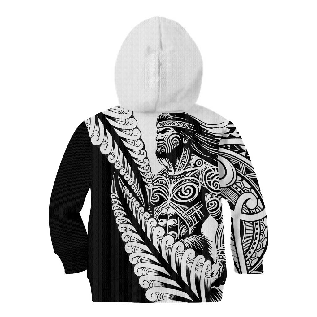 Koru Fern New Zealand Maori Tribal Warrior Kid Hoodie - Vibe Hoodie Shop