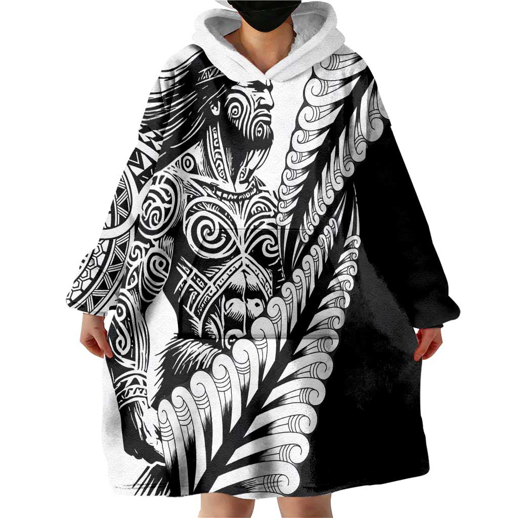 Koru Fern New Zealand Maori Tribal Warrior Wearable Blanket Hoodie - Vibe Hoodie Shop