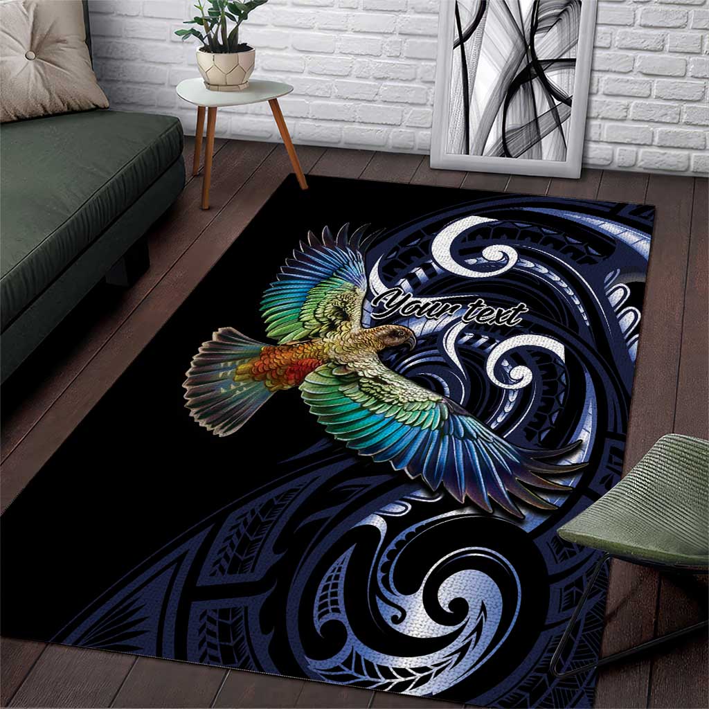 New Zealand Kea Bird Personalised Area Rug Maori Tribal Koru Art - Vibe Hoodie Shop