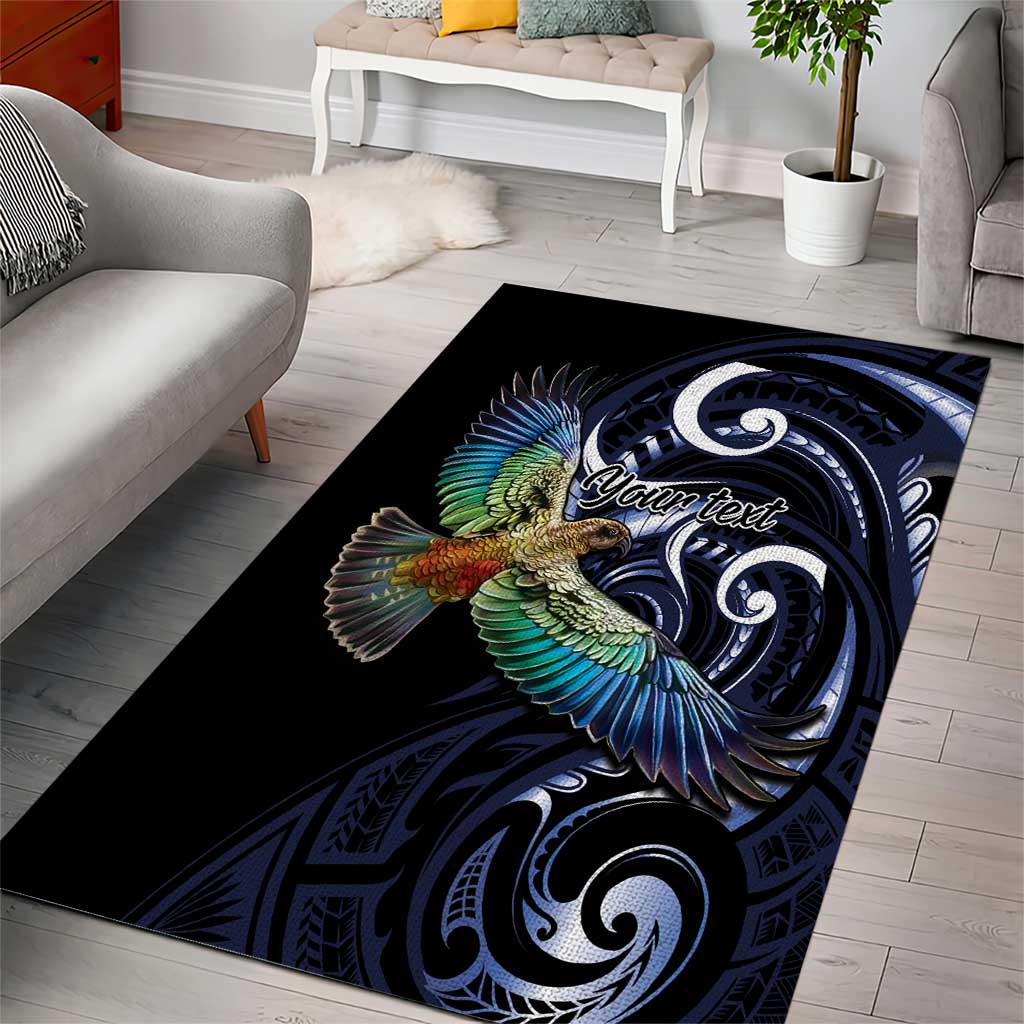 New Zealand Kea Bird Personalised Area Rug Maori Tribal Koru Art - Vibe Hoodie Shop