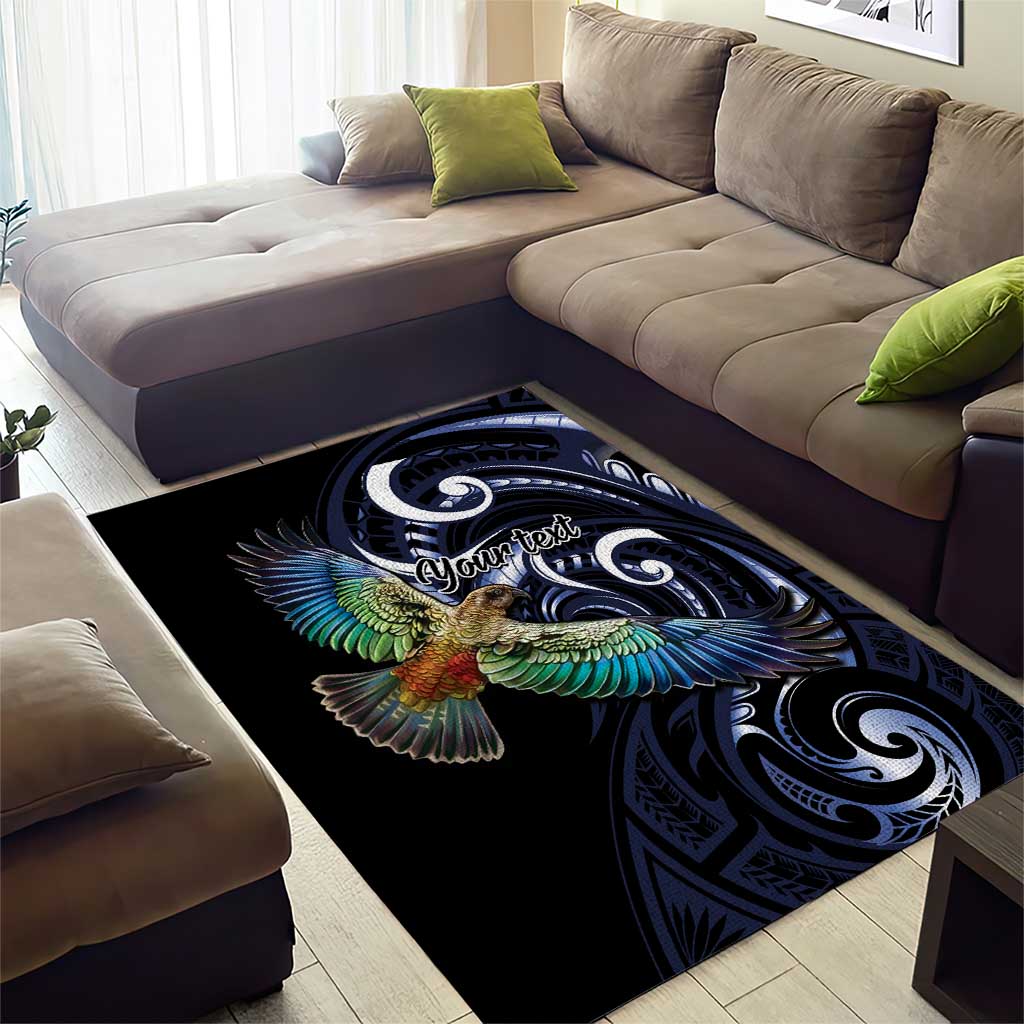 New Zealand Kea Bird Personalised Area Rug Maori Tribal Koru Art - Vibe Hoodie Shop