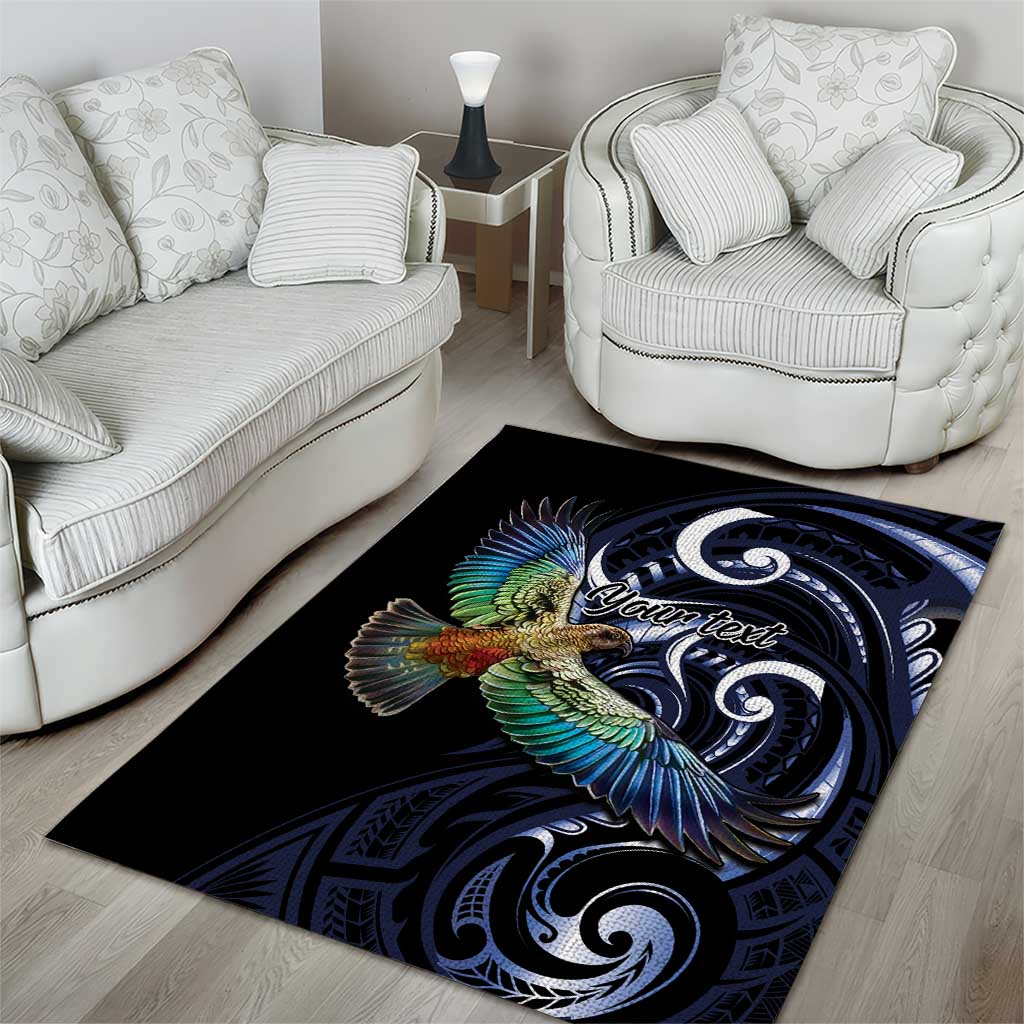 New Zealand Kea Bird Personalised Area Rug Maori Tribal Koru Art - Vibe Hoodie Shop