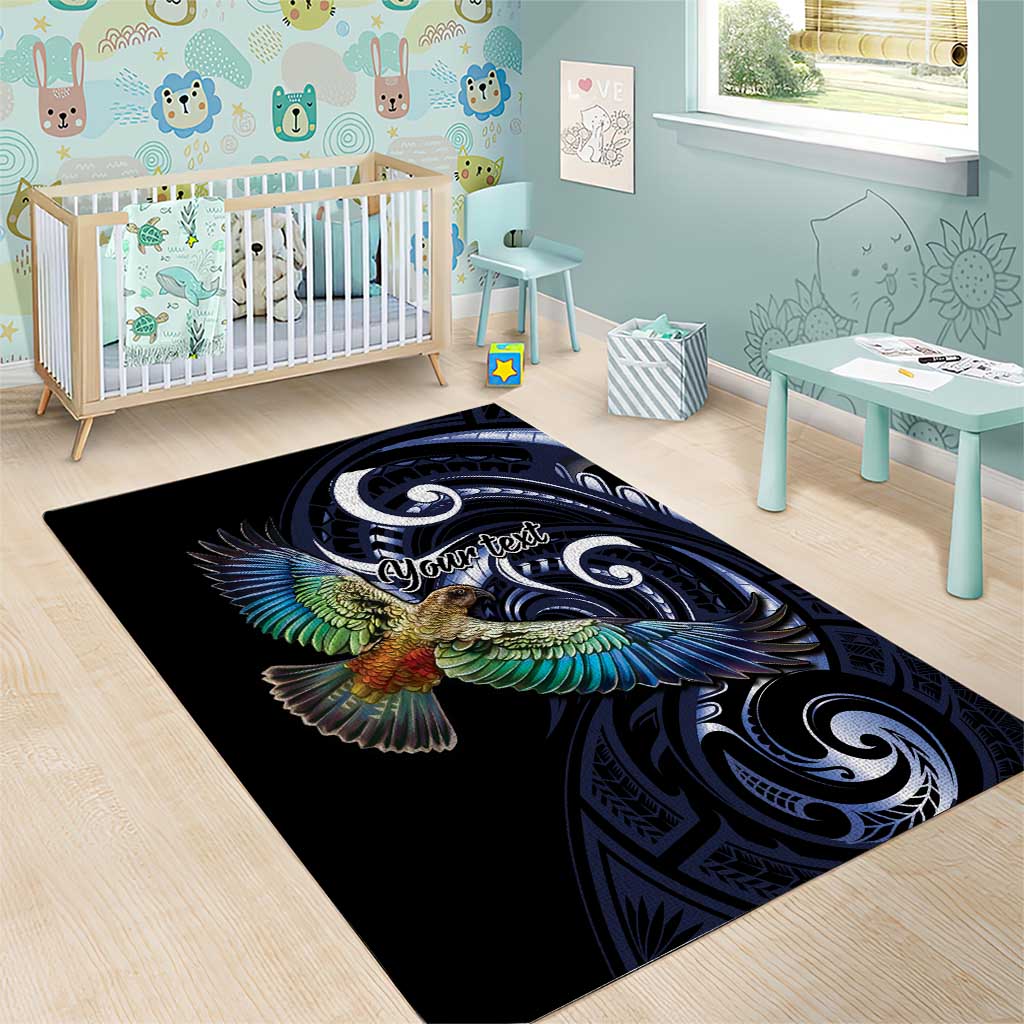 New Zealand Kea Bird Personalised Area Rug Maori Tribal Koru Art - Vibe Hoodie Shop