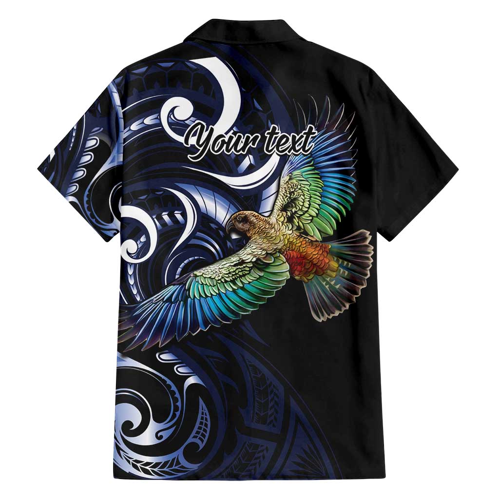 New Zealand Kea Bird Personalised Family Matching Long Sleeve Bodycon Dress and Hawaiian Shirt Maori Tribal Koru Art