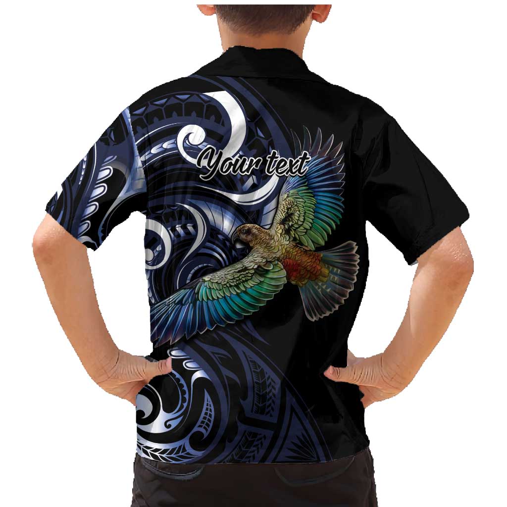 New Zealand Kea Bird Personalised Family Matching Mermaid Dress and Hawaiian Shirt Maori Tribal Koru Art