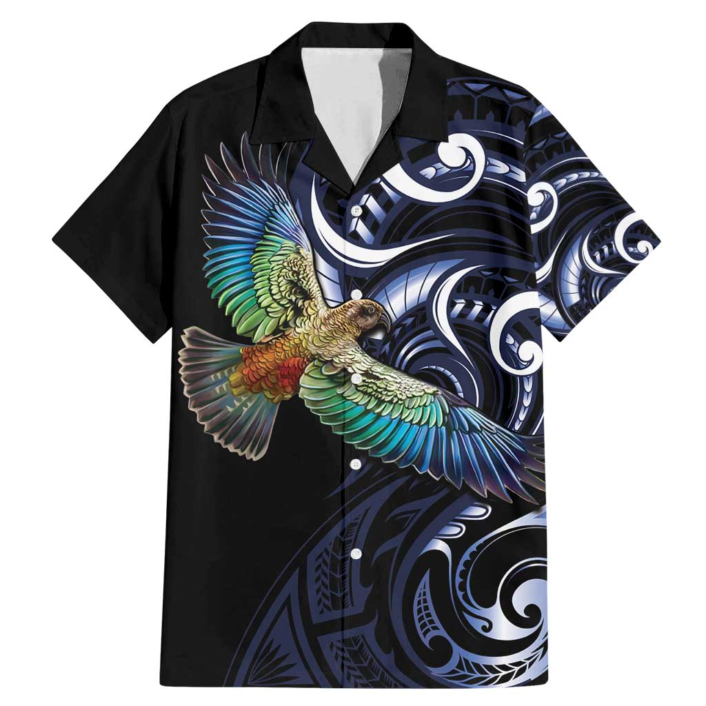 New Zealand Kea Bird Personalised Family Matching Mermaid Dress and Hawaiian Shirt Maori Tribal Koru Art