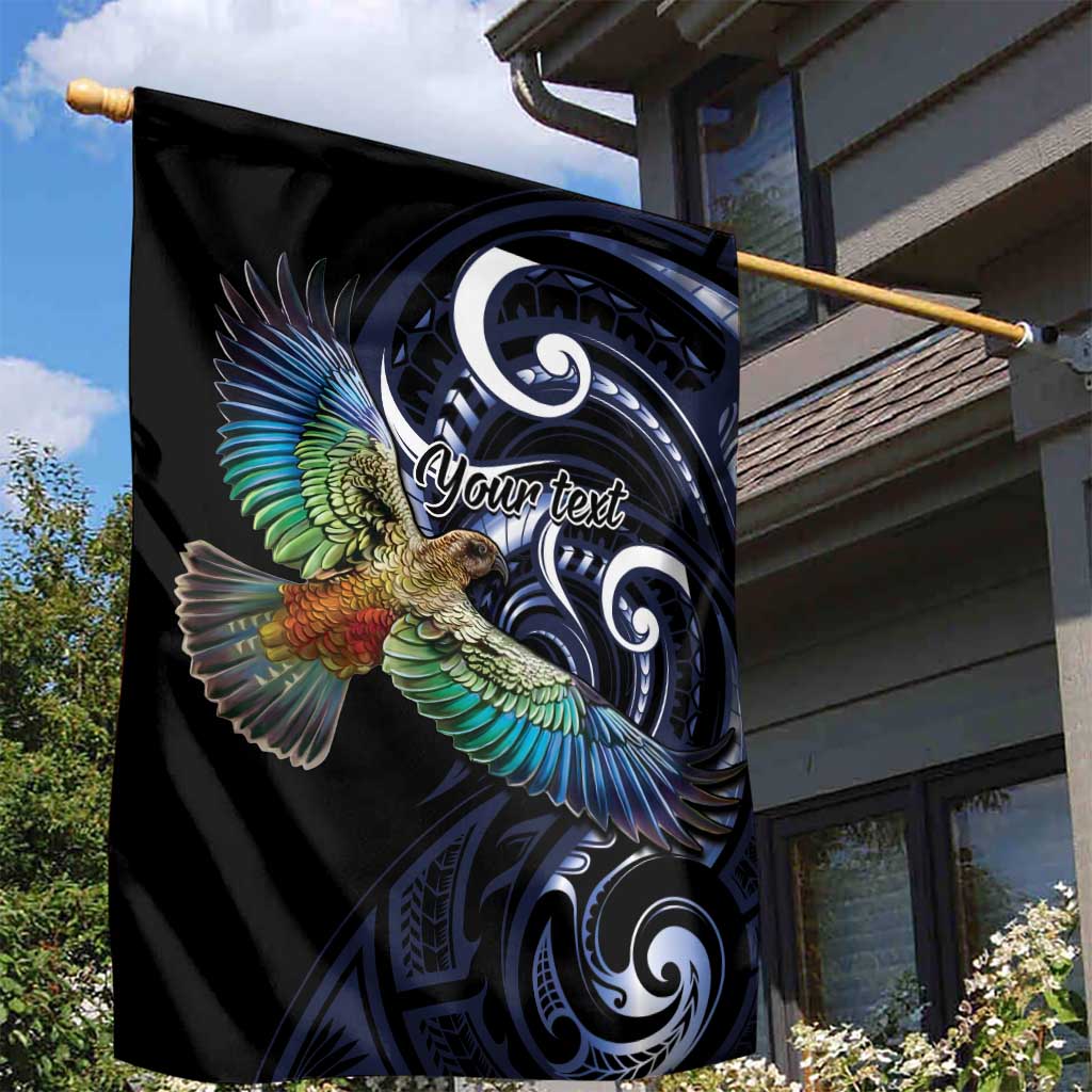 New Zealand Kea Bird Personalised Garden Flag Maori Tribal Koru Art - Vibe Hoodie Shop
