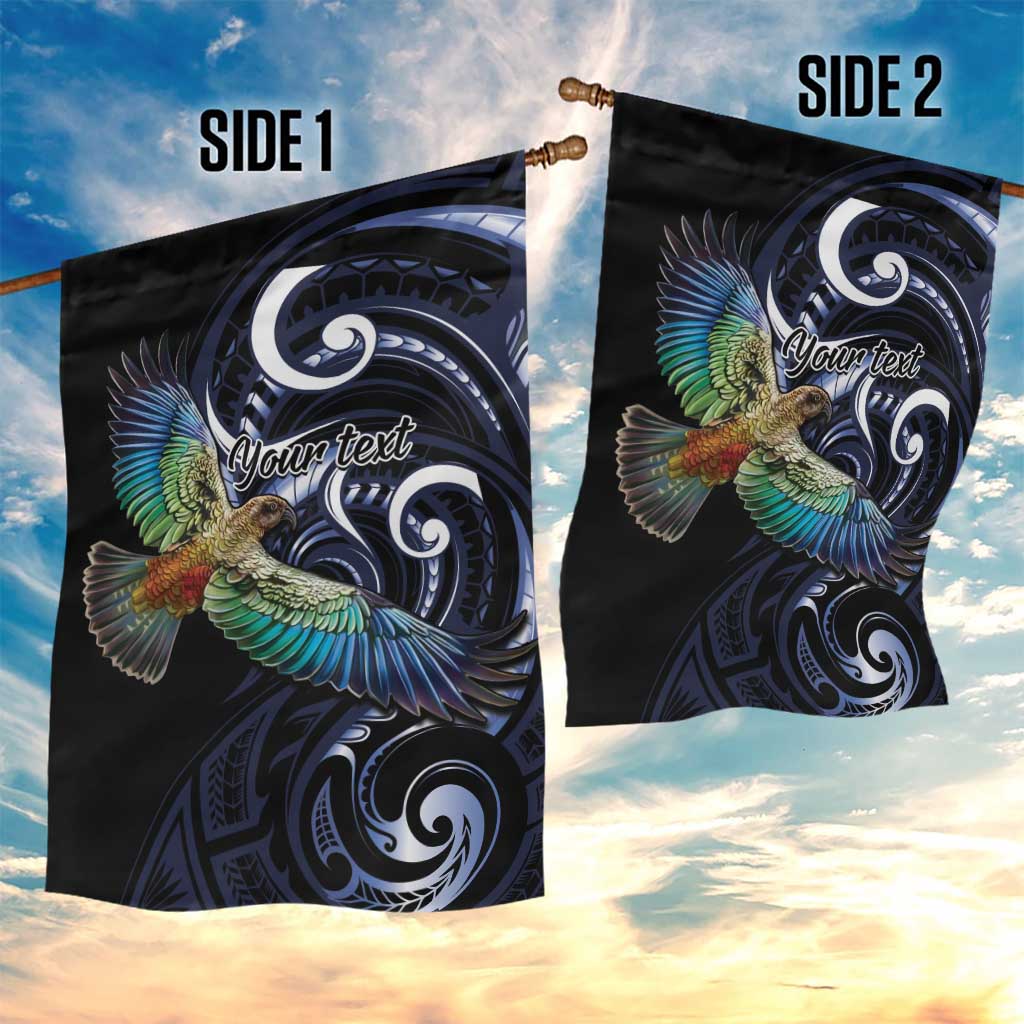 New Zealand Kea Bird Personalised Garden Flag Maori Tribal Koru Art - Vibe Hoodie Shop