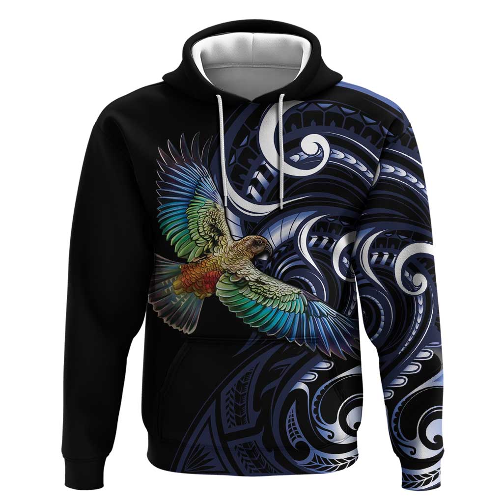 New Zealand Kea Bird Personalised Hoodie Maori Tribal Koru Art LT9 - Vibe Hoodie Shop