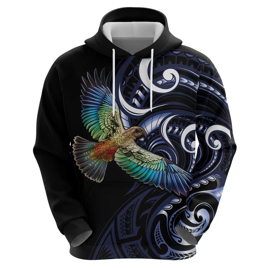 New Zealand Kea Bird Personalised Hoodie Maori Tribal Koru Art LT9 - Vibe Hoodie Shop