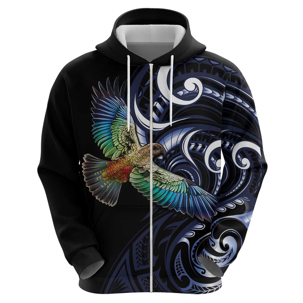 New Zealand Kea Bird Personalised Hoodie Maori Tribal Koru Art LT9 - Vibe Hoodie Shop