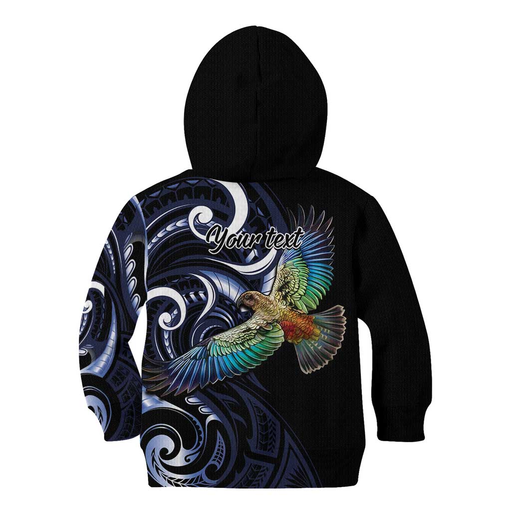 New Zealand Kea Bird Personalised Kid Hoodie Maori Tribal Koru Art - Vibe Hoodie Shop