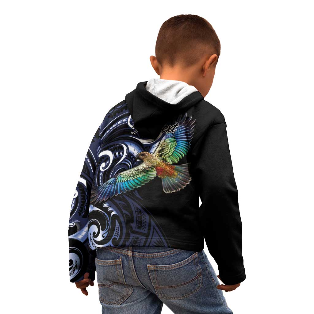 New Zealand Kea Bird Personalised Kid Hoodie Maori Tribal Koru Art - Vibe Hoodie Shop