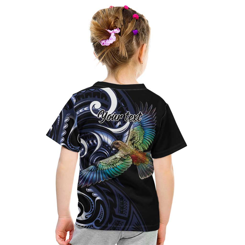 New Zealand Kea Bird Personalised Kid T Shirt Maori Tribal Koru Art - Vibe Hoodie Shop