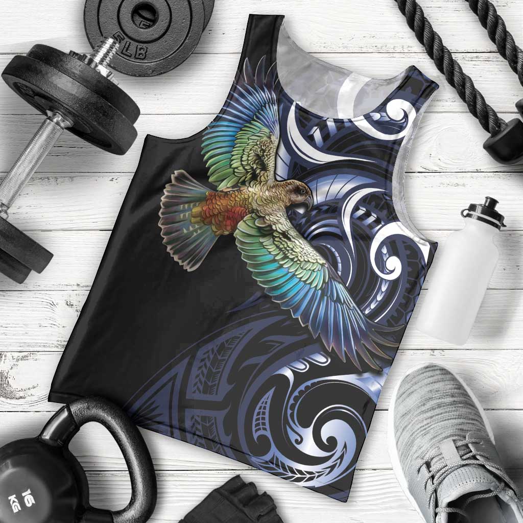 New Zealand Kea Bird Personalised Men Tank Top Maori Tribal Koru Art - Vibe Hoodie Shop