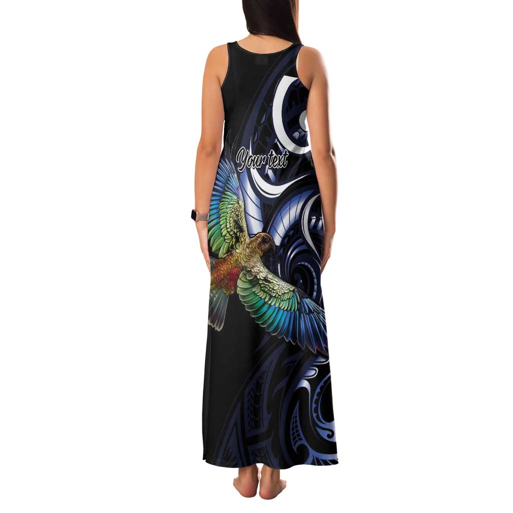 New Zealand Kea Bird Personalised Tank Maxi Dress Maori Tribal Koru Art