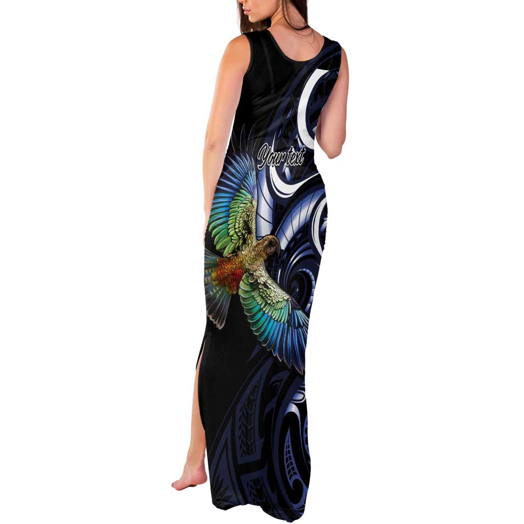 New Zealand Kea Bird Personalised Tank Maxi Dress Maori Tribal Koru Art