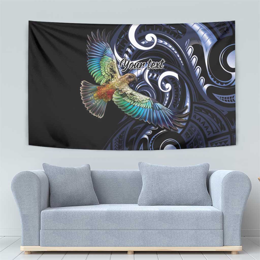 New Zealand Kea Bird Personalised Tapestry Maori Tribal Koru Art - Vibe Hoodie Shop