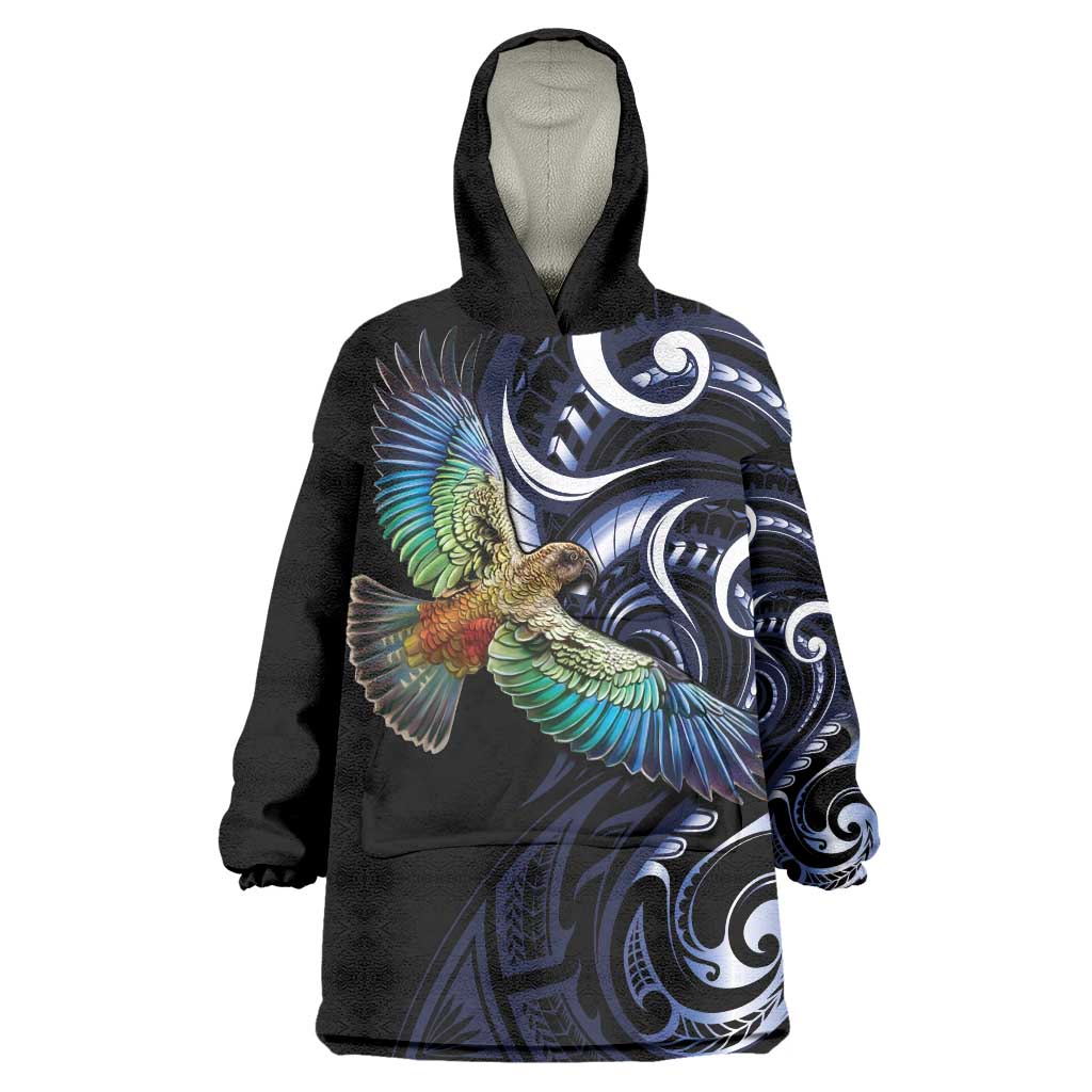 New Zealand Kea Bird Personalised Wearable Blanket Hoodie Maori Tribal Koru Art - Vibe Hoodie Shop