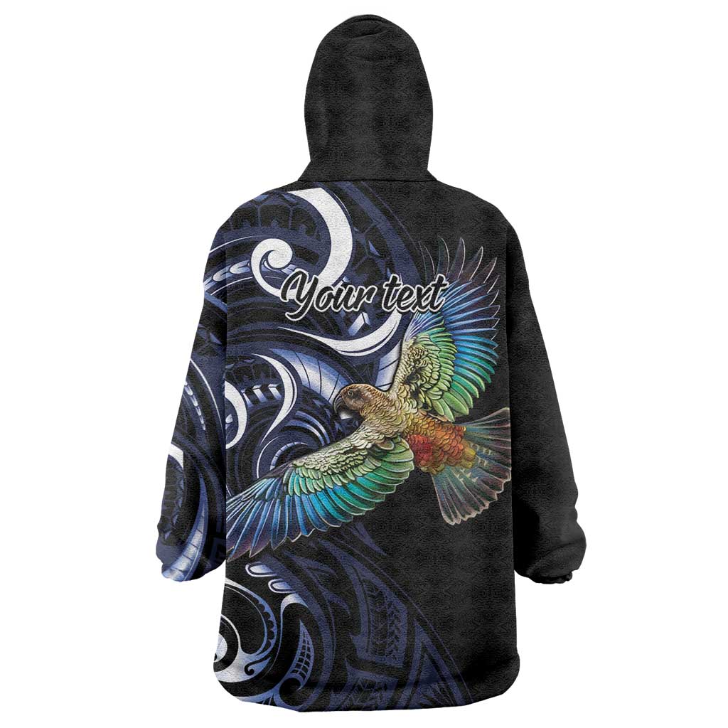 New Zealand Kea Bird Personalised Wearable Blanket Hoodie Maori Tribal Koru Art - Vibe Hoodie Shop