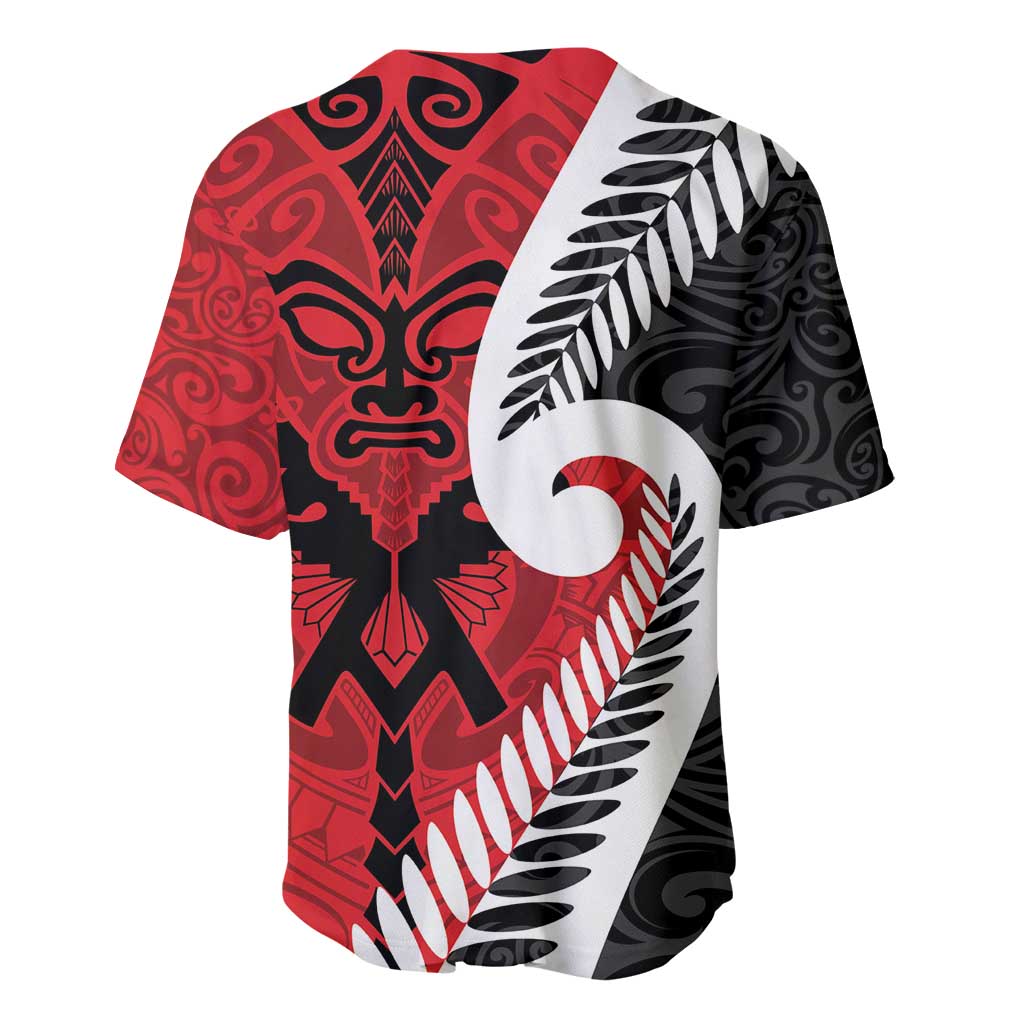 Silver Fern Koru Swirls with Maori Ta Moko Baseball Jersey - Vibe Hoodie Shop