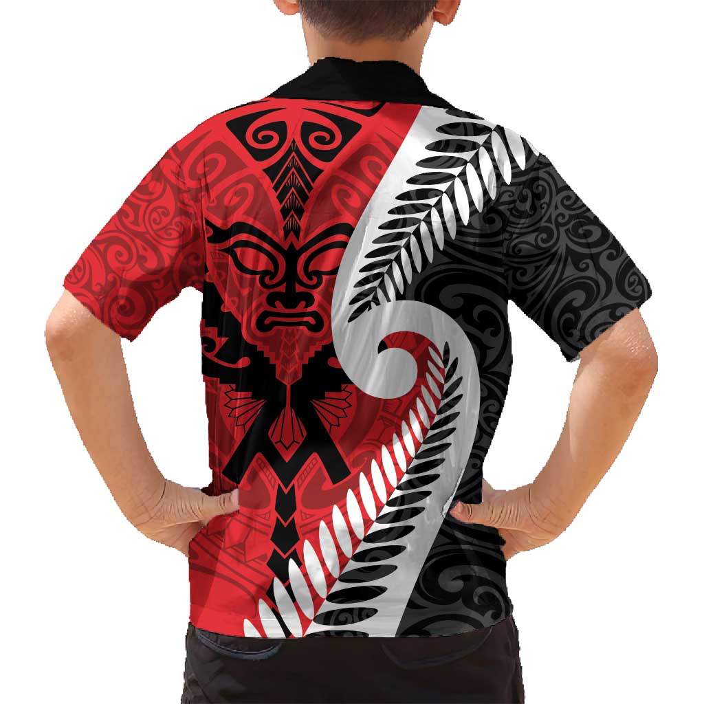 Silver Fern Koru Swirls with Maori Ta Moko Family Matching Long Sleeve Bodycon Dress and Hawaiian Shirt