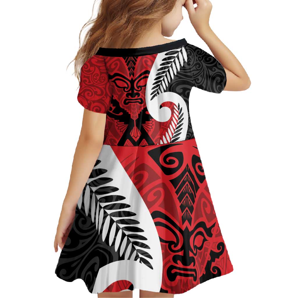 Silver Fern Koru Swirls with Maori Ta Moko Family Matching Long Sleeve Bodycon Dress and Hawaiian Shirt