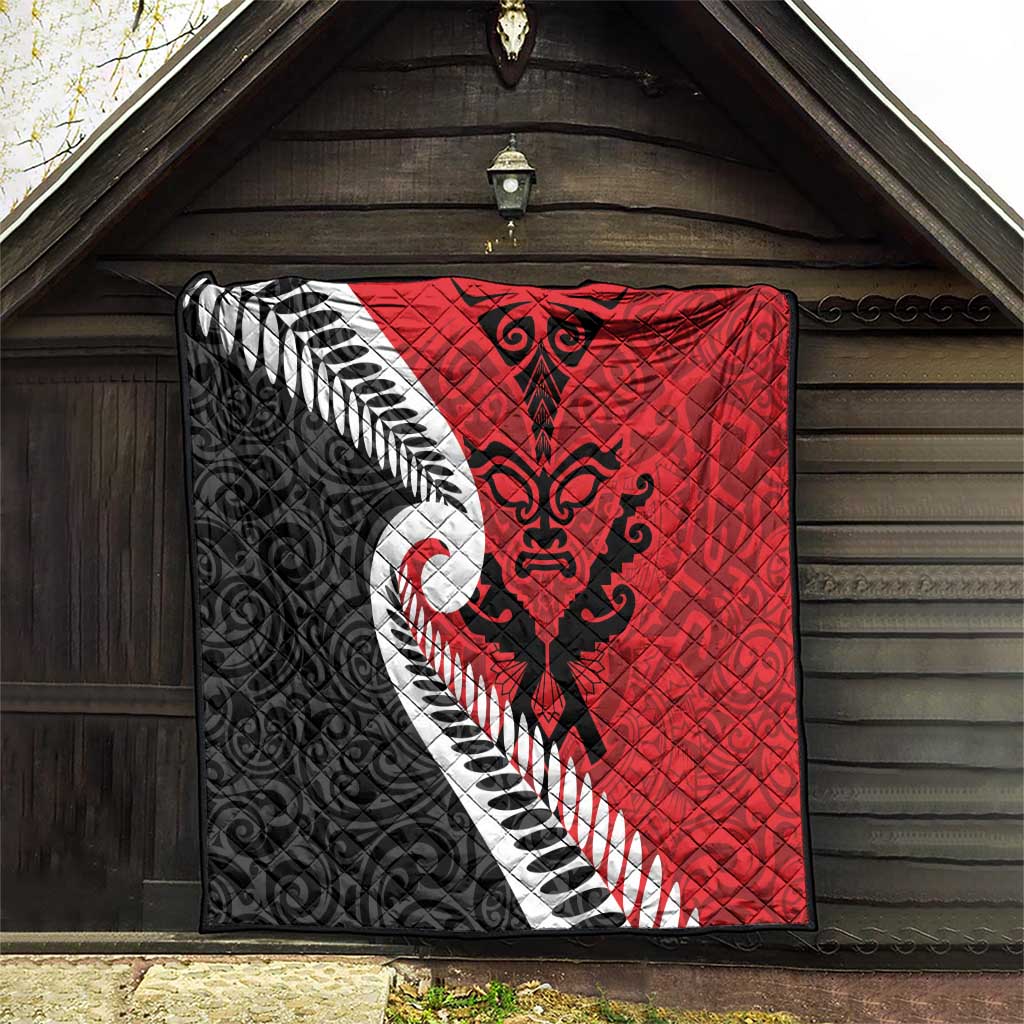 Silver Fern Koru Swirls with Maori Ta Moko Quilt - Vibe Hoodie Shop