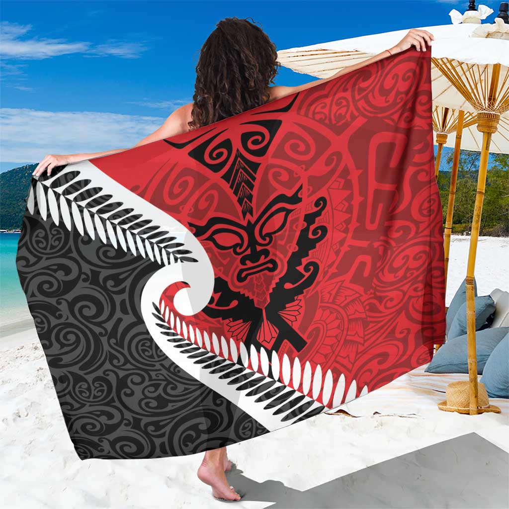 Silver Fern Koru Swirls with Maori Ta Moko Sarong - Vibe Hoodie Shop