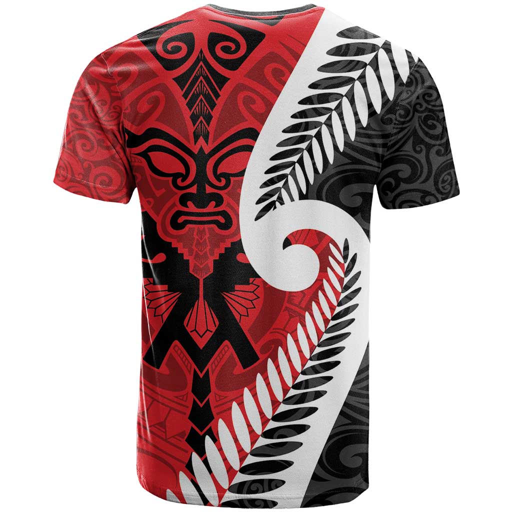 Silver Fern Koru Swirls with Maori Ta Moko T Shirt LT9 - Vibe Hoodie Shop