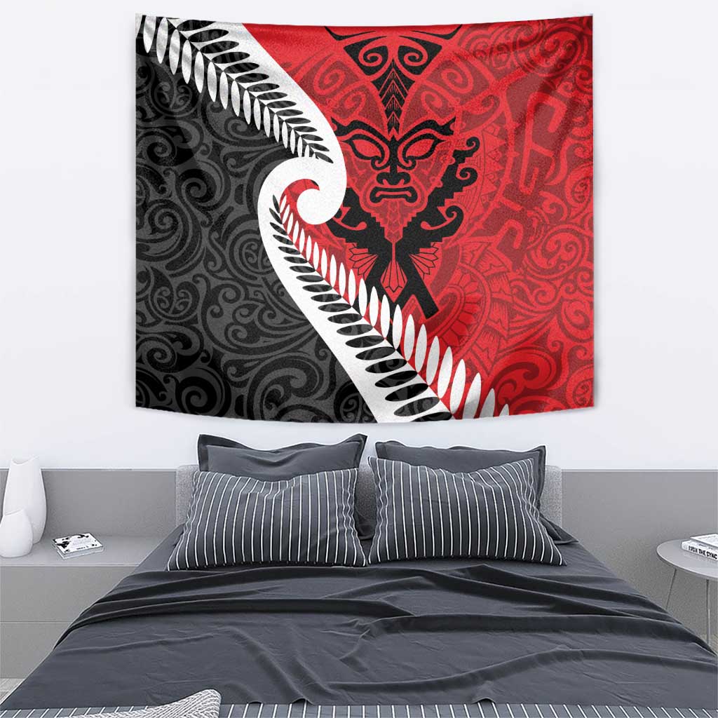 Silver Fern Koru Swirls with Maori Ta Moko Tapestry - Vibe Hoodie Shop