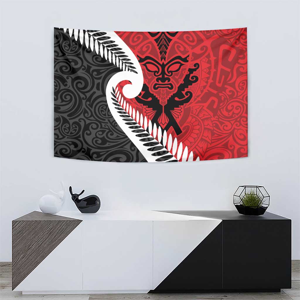 Silver Fern Koru Swirls with Maori Ta Moko Tapestry - Vibe Hoodie Shop