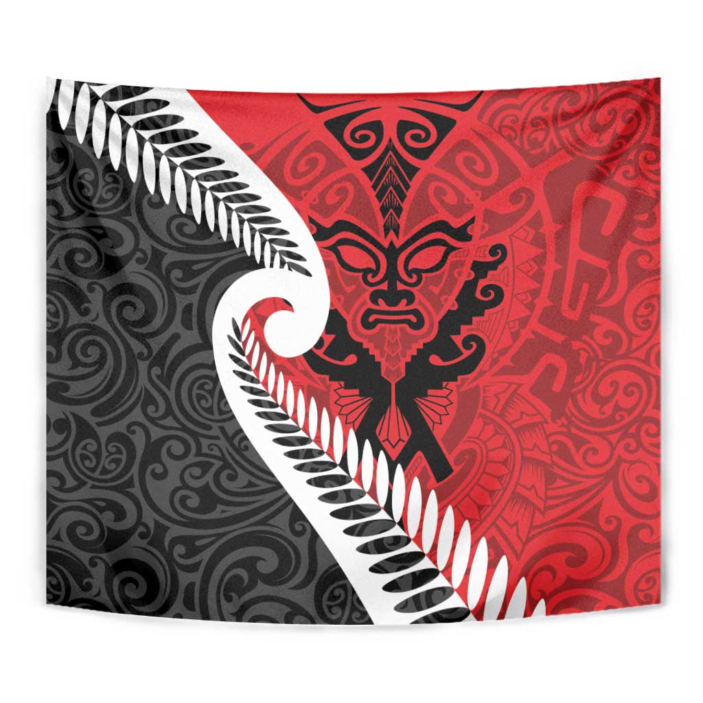 Silver Fern Koru Swirls with Maori Ta Moko Tapestry - Vibe Hoodie Shop