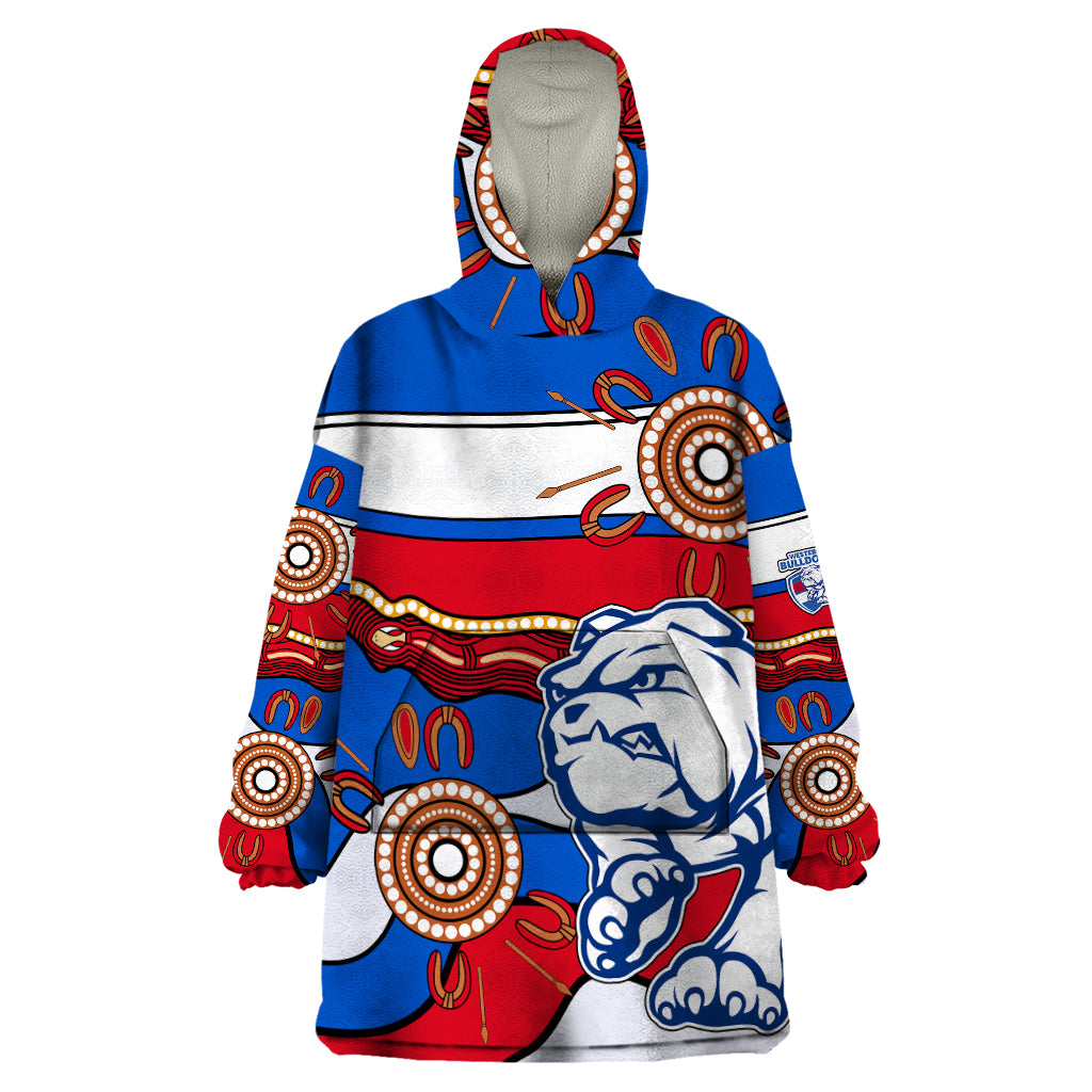 AFL Bulldogs Football Wearable Blanket Hoodie Western Aboriginal Simple Style - Vibe Hoodie Shop