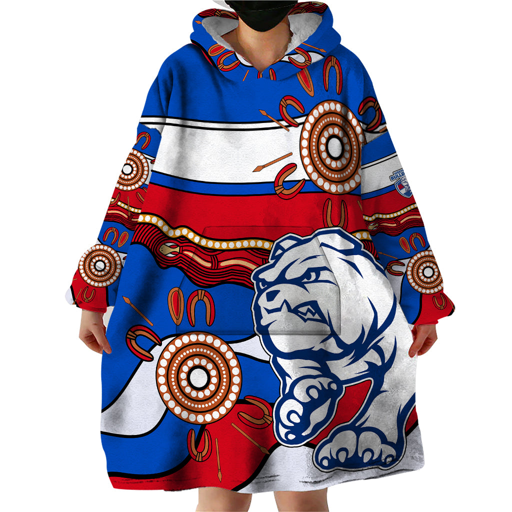 AFL Bulldogs Football Wearable Blanket Hoodie Western Aboriginal Simple Style - Vibe Hoodie Shop