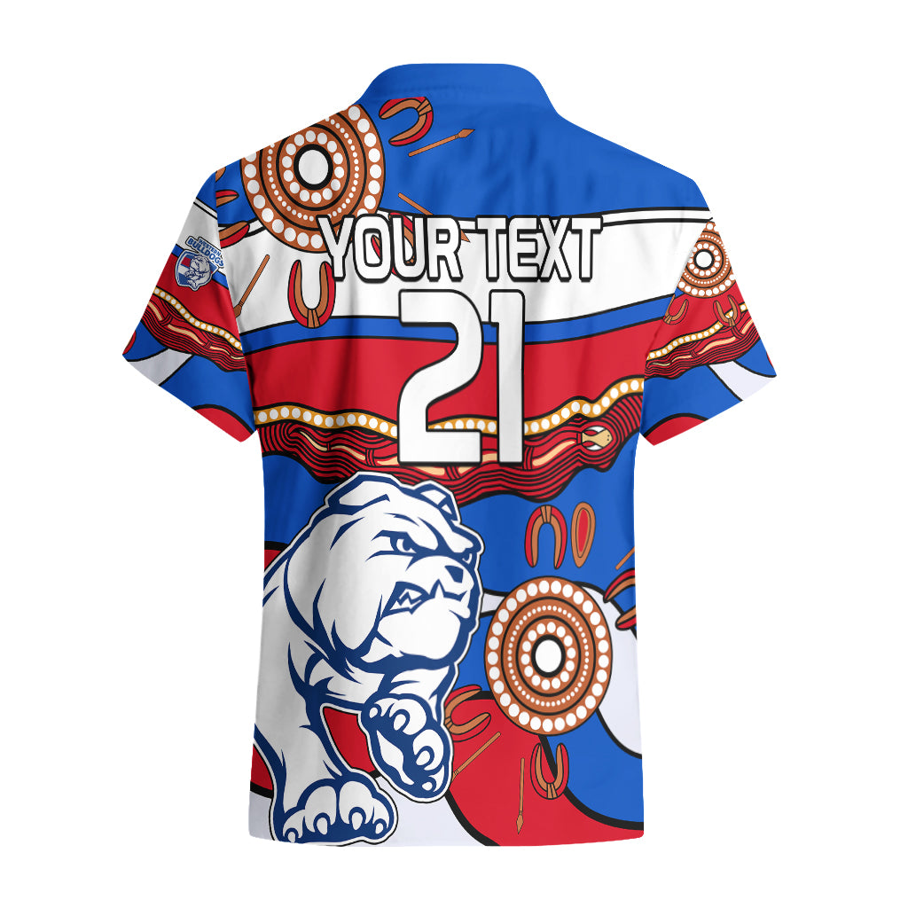 (Custom Text And Number)  AFL Bulldogs Football Hawaiian Shirt Western Aboriginal Simple Style - Vibe Hoodie Shop