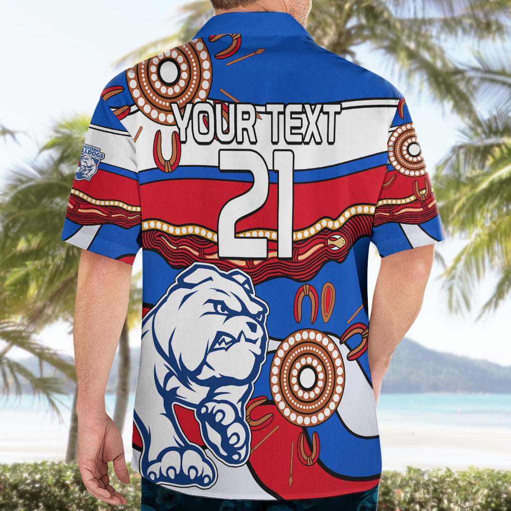(Custom Text And Number)  AFL Bulldogs Football Hawaiian Shirt Western Aboriginal Simple Style - Vibe Hoodie Shop