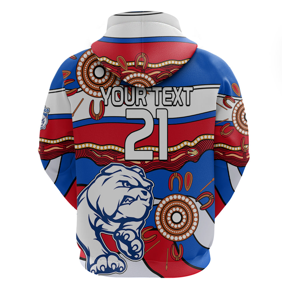 (Custom Text And Number)  AFL Bulldogs Football Hoodie Western Aboriginal Simple Style LT9 - Vibe Hoodie Shop