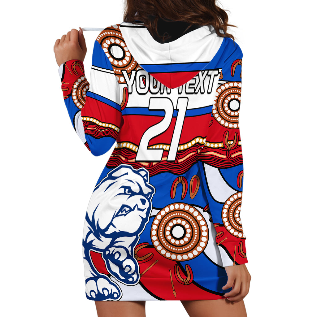 (Custom Text And Number)  AFL Bulldogs Football Hoodie Dress Western Aboriginal Simple Style - Vibe Hoodie Shop