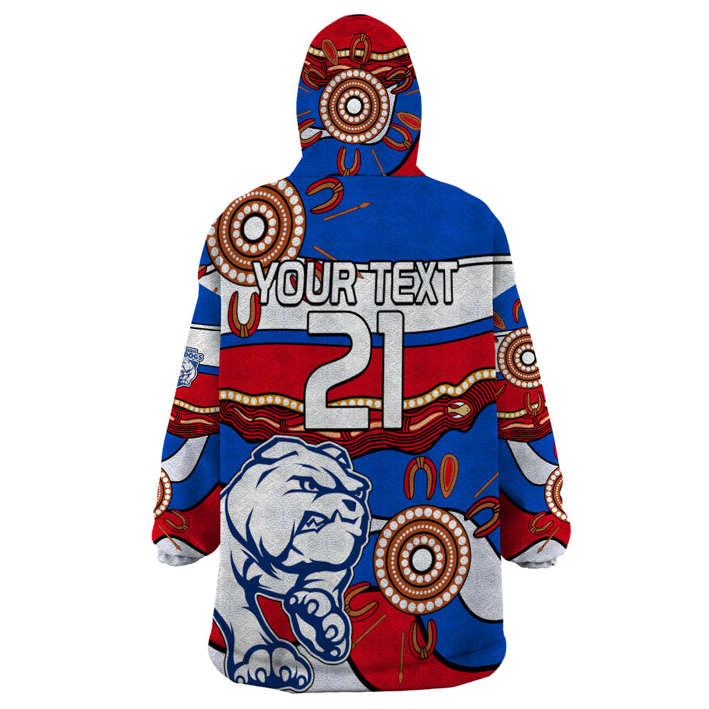 (Custom Text And Number)  AFL Bulldogs Football Wearable Blanket Hoodie Western Aboriginal Simple Style - Vibe Hoodie Shop