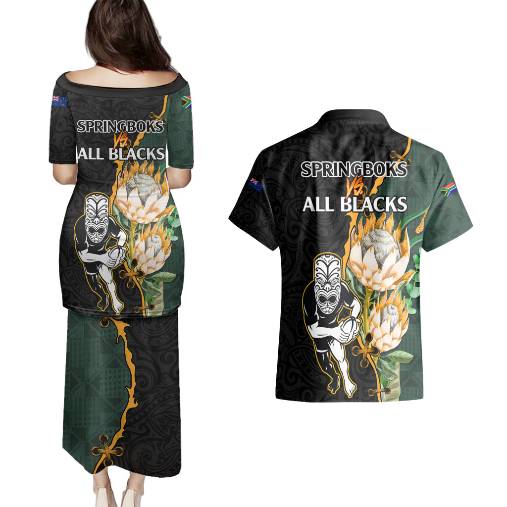 south-africa-protea-and-new-zealand-couples-matching-puletasi-dress-and-hawaiian-shirt-go-all-black-springboks-rugby-with-kente-and-maori