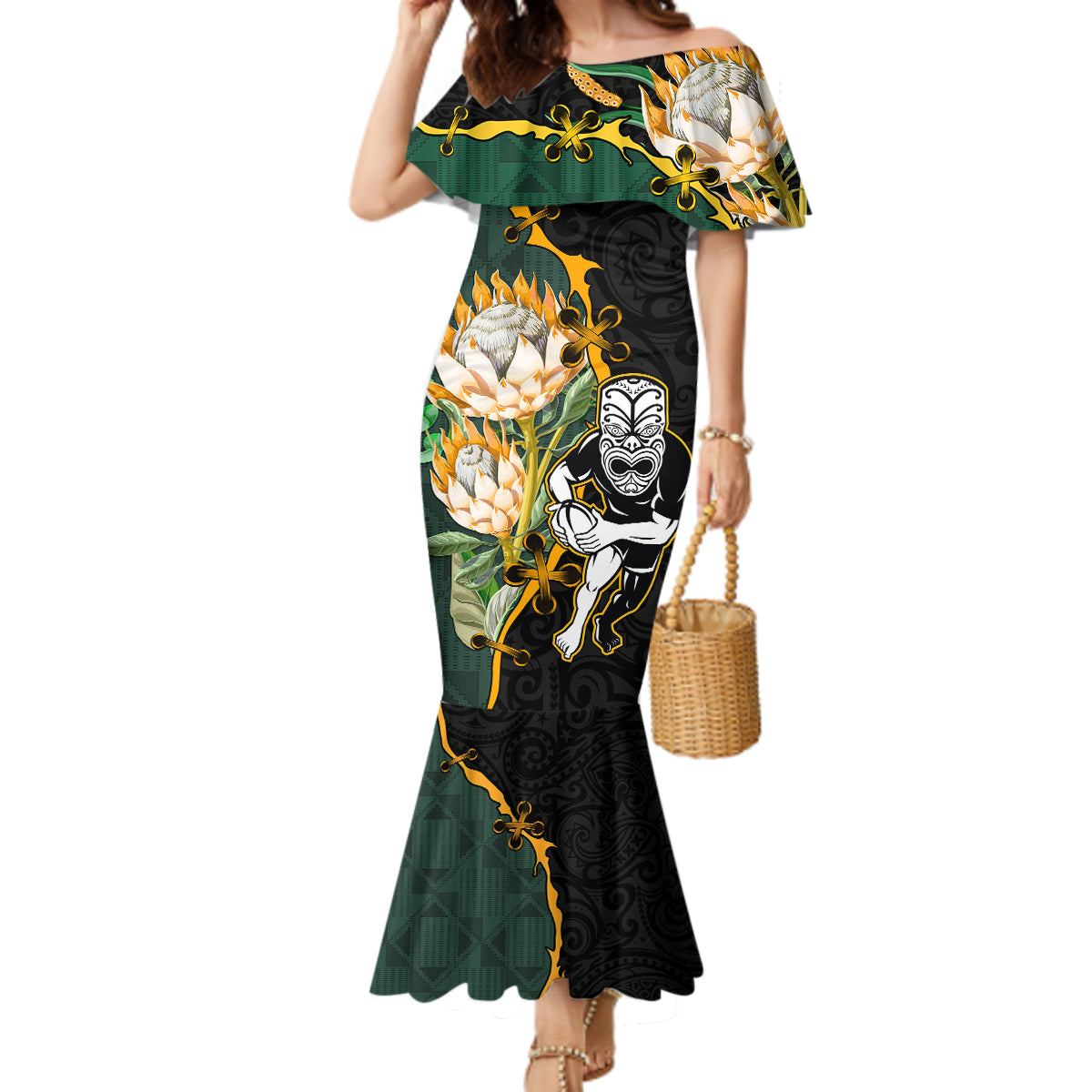 south-africa-protea-and-new-zealand-mermaid-dress-go-all-black-springboks-rugby-with-kente-and-maori