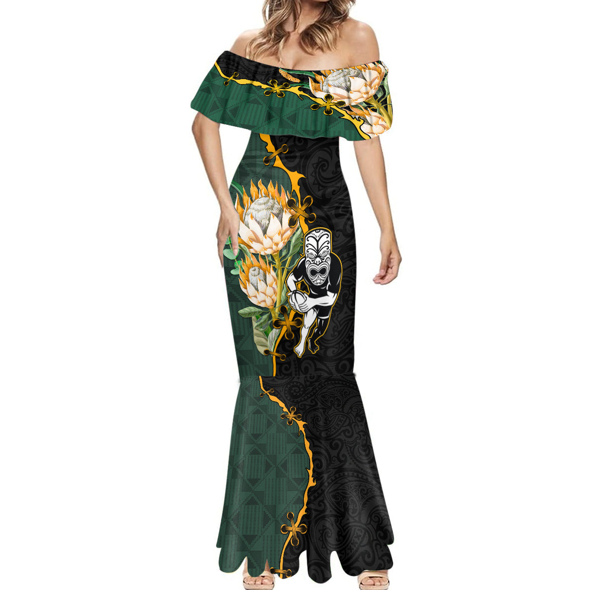 south-africa-protea-and-new-zealand-mermaid-dress-go-all-black-springboks-rugby-with-kente-and-maori